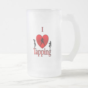 I Heart Tap Dance Frosted Glass Beer Mug