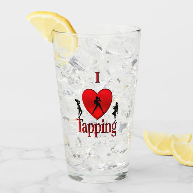I Heart Tap Dance Glass (Front Ice)