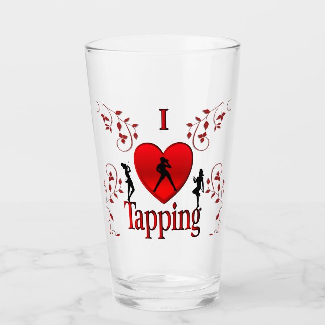 I Heart Tap Dance Glass (Front)