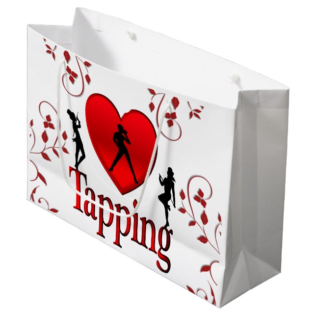 I Heart Tap Dance Large Gift Bag (Front Angled)