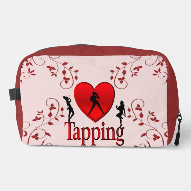 I Heart Tap Dance Pink Dopp Kit (Front)