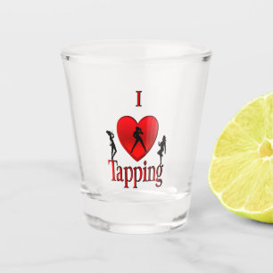 I Heart Tap Dance Shot Glass