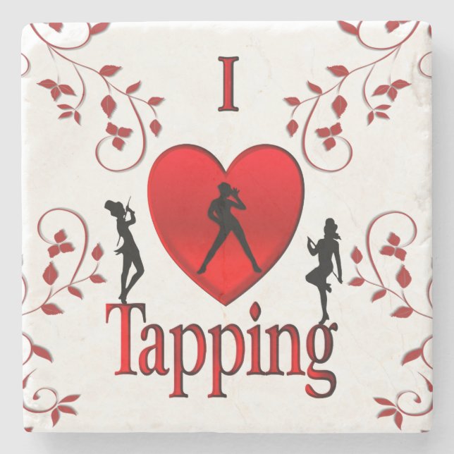 I Heart Tap Dance Stone Coaster (Front)