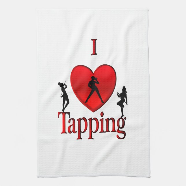 I Heart Tap Dance Tea Towel (Vertical)