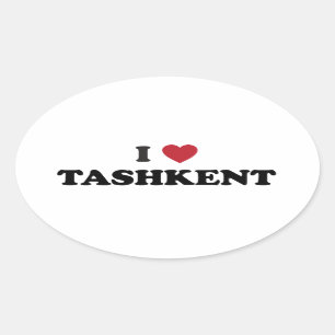I Heart Tashkent Uzbekistan Oval Sticker