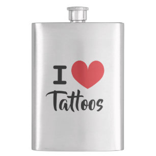 I heart tattoos drink flask for tattoo lover