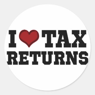 I Heart Tax Returns Classic Round Sticker
