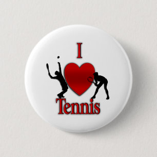 I Heart Tennis 6 Cm Round Badge