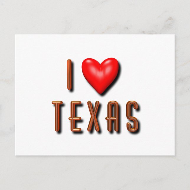 I Heart Texas Postcard (Front)