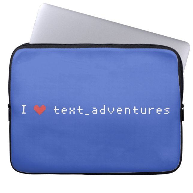 I heart text adventures laptop sleeve (Front)