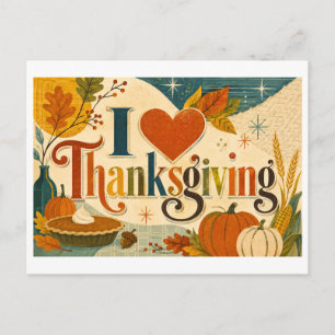 "I [Heart] Thanksgiving" Postcard