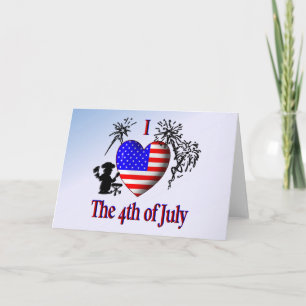 I Heart the 4th of July Blank Inside Card