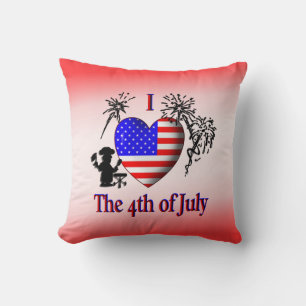 I Heart the 4th of July Red American Mojo Pillow