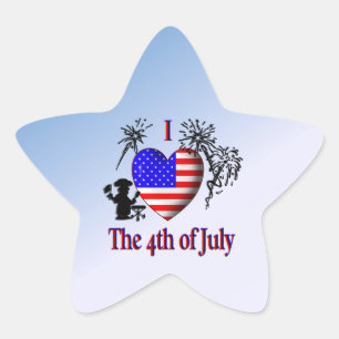 I Heart the 4th of July Star Sticker