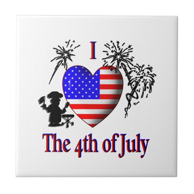 I Heart the 4th of July Tile (Front)
