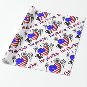 I Heart the 4th of July Wrapping Paper