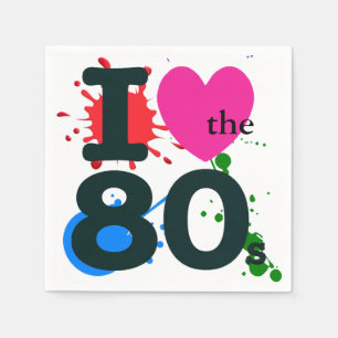 I Heart the 80s Cocktail Napkin