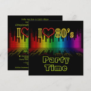 I Heart The 80s Soundwave Graphic Birthday Invitation
