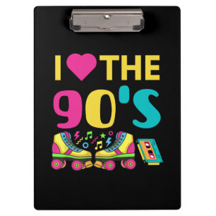 I Heart The 90 S, vintage retro 90s outfit Clipboard