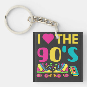 I Heart The 90 S, vintage retro 90s outfit Key Ring