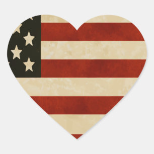 I Heart the American Flag Sticker