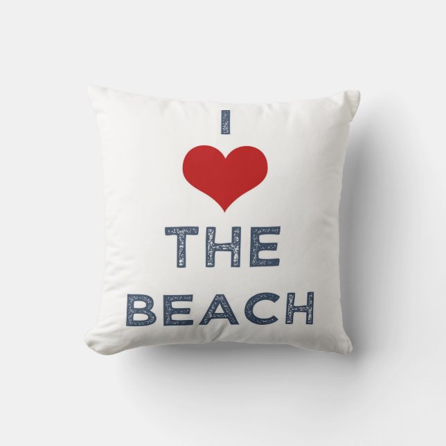I Heart the Beach Pillow (Front)