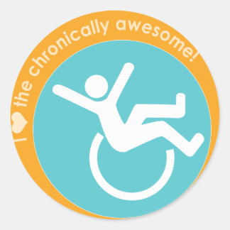 I {heart} the Chronically Awesome Classic Round Sticker