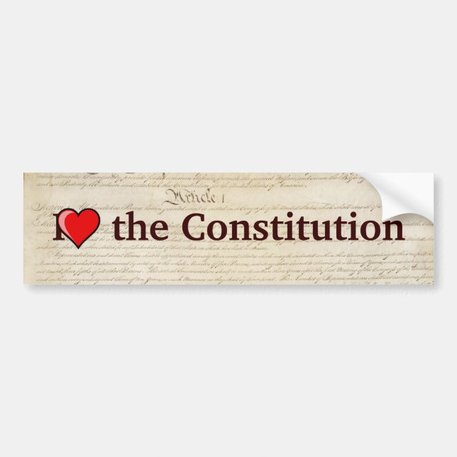 I heart the Constitution Bumper Sticker (Front)
