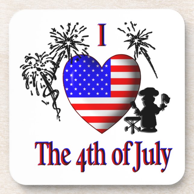 I Heart The Fourth of July Coaster (Front)