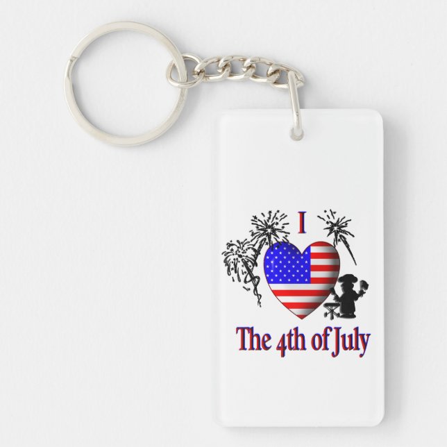 I Heart The Fourth of July Key Ring (Front)