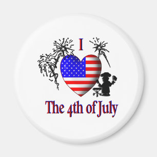 I Heart The Fourth of July Magnet