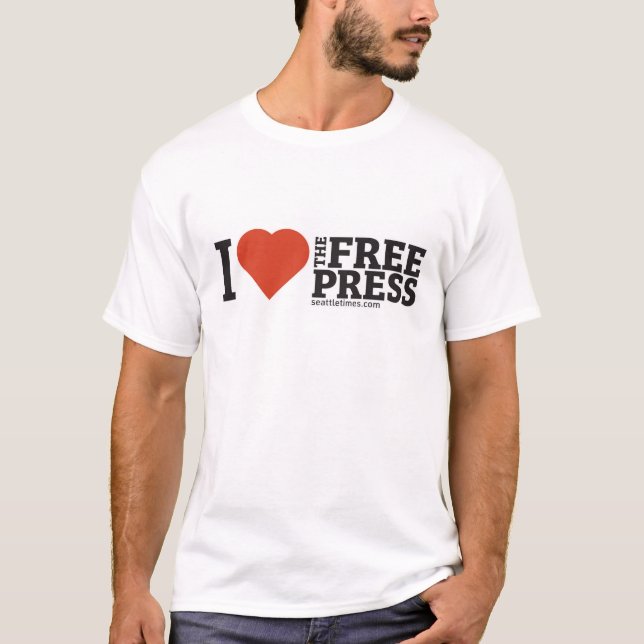I Heart the Free Press Men's T-Shirt (Front)