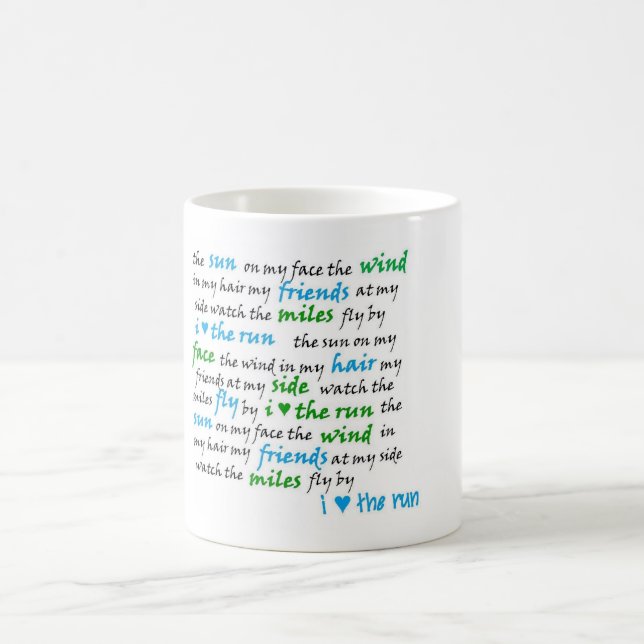 I heart  the run mug! coffee mug (Center)