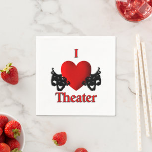 I Heart Theater Napkin