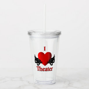 I Heart Theatre Acrylic Tumbler