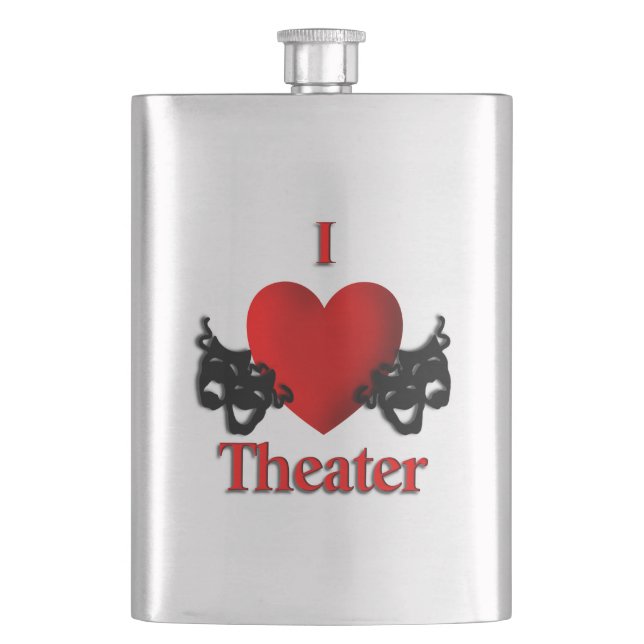 I Heart Theatre Hip Flask (Front)