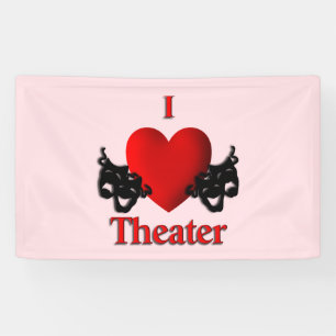 I Heart Theatre Pink Banner