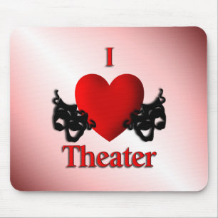 I Heart Theatre Pink Mouse Mat