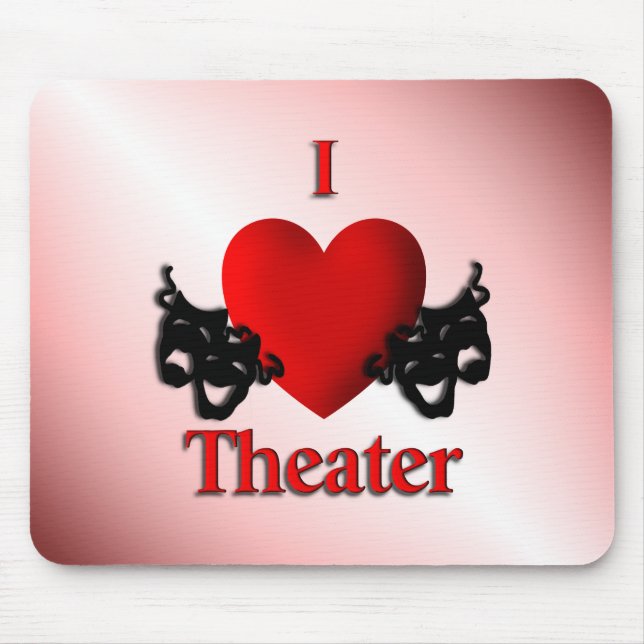 I Heart Theatre Pink Mouse Mat (Front)