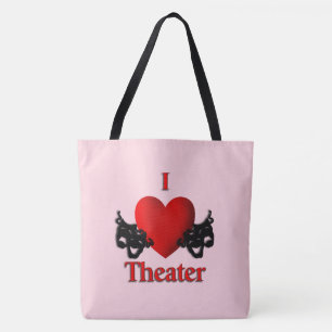 I Heart Theatre Pink Tote Bag