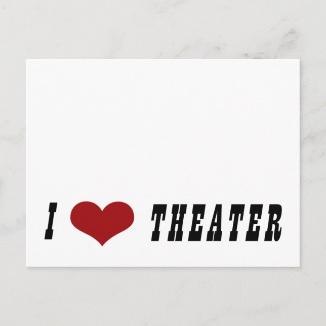 I Heart Theatre Postcard (Front)