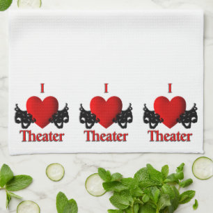 I Heart Theatre Tea Towel