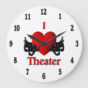 I Heart Theatre Twelve Numerals Large Clock