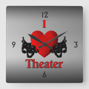 I Heart Theatre Wall Clock