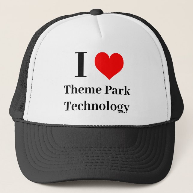 I heart Theme Park Technology Trucker Hat (Front)