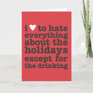 i heart to hate holidays holiday card