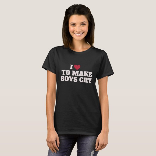 I Heart to Make Boys Cry Baby Tee, Love to Make Bo T-Shirt (Front Full)
