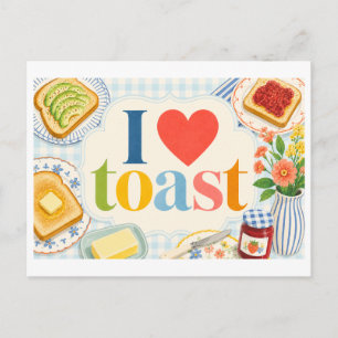 "I [Heart] Toast" Postcard