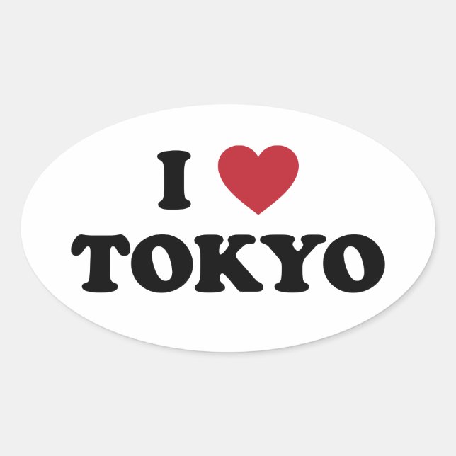 I Heart Tokyo Japan Oval Sticker (Front)