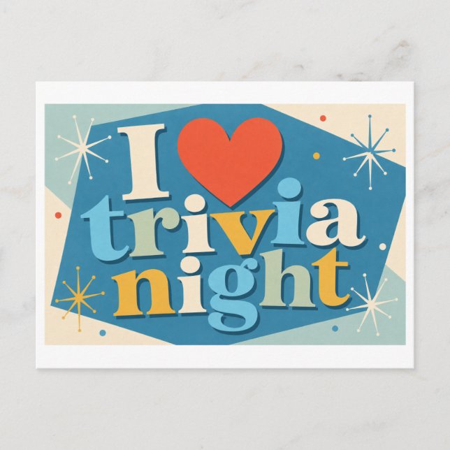 "I [Heart] Trivia Night" Postcard (Front)